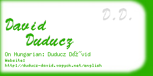 david duducz business card